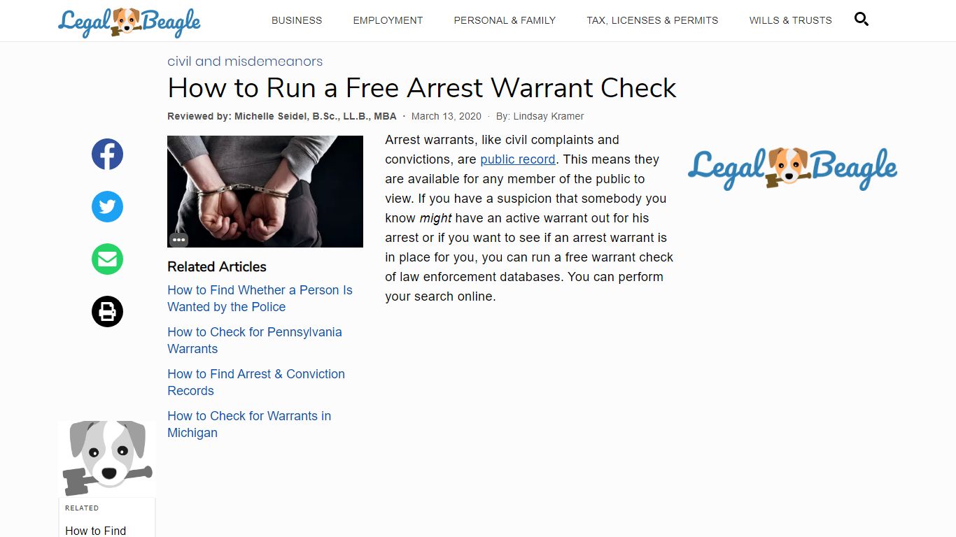 How to Run a Free Arrest Warrant Check | Legal Beagle